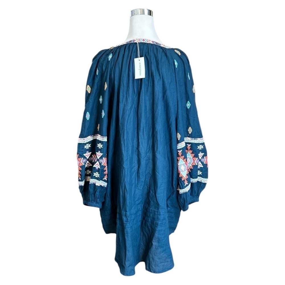 Sundance Women's Mini Dress Blue/Green Aztec Embroidered - Picture 4 of 7